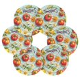 thumbnail image 7 of Yayeee 6 PCS Drink Coasters with Holder Set Woven Absorbent Round Tabletop Hot Pad, Green Tomatoes, 7 of 7