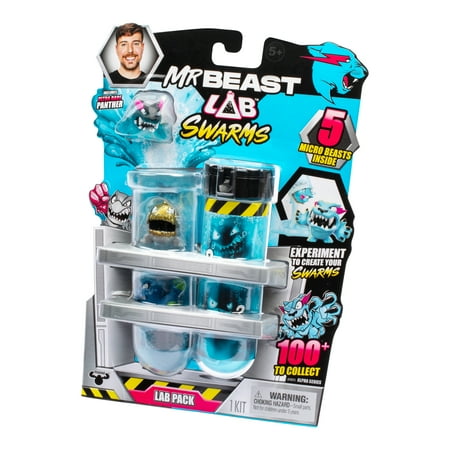 MrBeast Lab Swarms Lab 5 Pack, 1 inch Swarms Action Figures over 100 to Collect, Ages 5