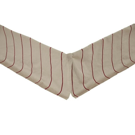 Crochet Tailored Split Corner Bedskirt - Greige Rouge Tan Farmhouse Bedding Charlotte Cotton Linen Blend Split Corners Tailored Striped King Bed Skirt