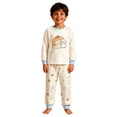 thumbnail image 6 of XAOFW Boys Girls Halloween Pajamas Pumpkin Cartoon Print Long Sleeve Tops Pants Toddler Kids Fall Winter Cozy Nightwear 8-9 Years, 6 of 8