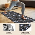 thumbnail image 4 of Black Cartoon Unicorn Flower Pattern Hot Yoga Mat Towel Non Slip for Hot Yoga - Quick-Drying Yoga Mat Cover with 4 Corner Pockets with Travel Bag - Hot Yoga Towel Non Slip 70"x26", 4 of 6