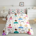 thumbnail image 4 of jejeloiu Litter Princess Queen Comforter Set,Cute Castle Bedding Sets,Rainbow Crown Carriage Bedding Comforter Set For Girls,Bedroom Decor Ultra Softation Reversible,3pcs, 4 of 8