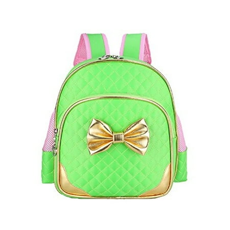 Bow Waterproof Kindergarten Kids Toddler Backpack S School Book Bag Green
