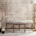 thumbnail image 3 of SAFAVIEH Abilene Tufted Rustic Semi Circle Bench, Grey/Rustic Oak, 3 of 10