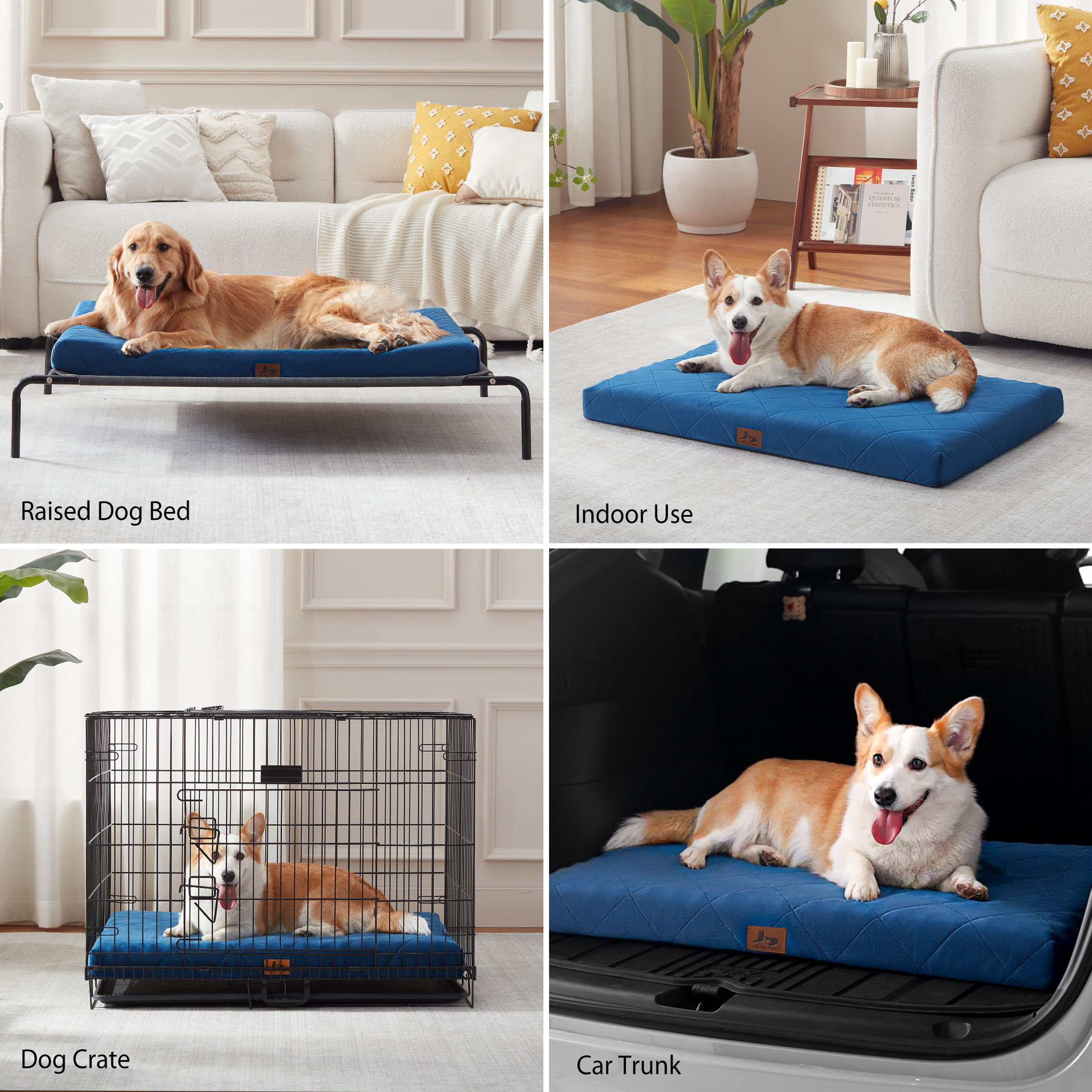 Dog Beds For Small Dogs  Washable Pet Bed Mat With Removable Cover Waterproof Egg Crate Foam Puppy Anti Slip 23" X 18" Not Chewers