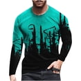 thumbnail image 1 of Moda hombres casual manga larga impresa cuello redondo blusa manga larga camiseta tops Pompotops oipoqjl4609, 1 of 3