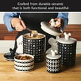 thumbnail image 6 of Disney Home Monochrome 12.8 Cup Extra Large Ceramic Canister and Lid with a geometric pattern featuring Mickey’s iconic silhouette, Black, 6 of 7