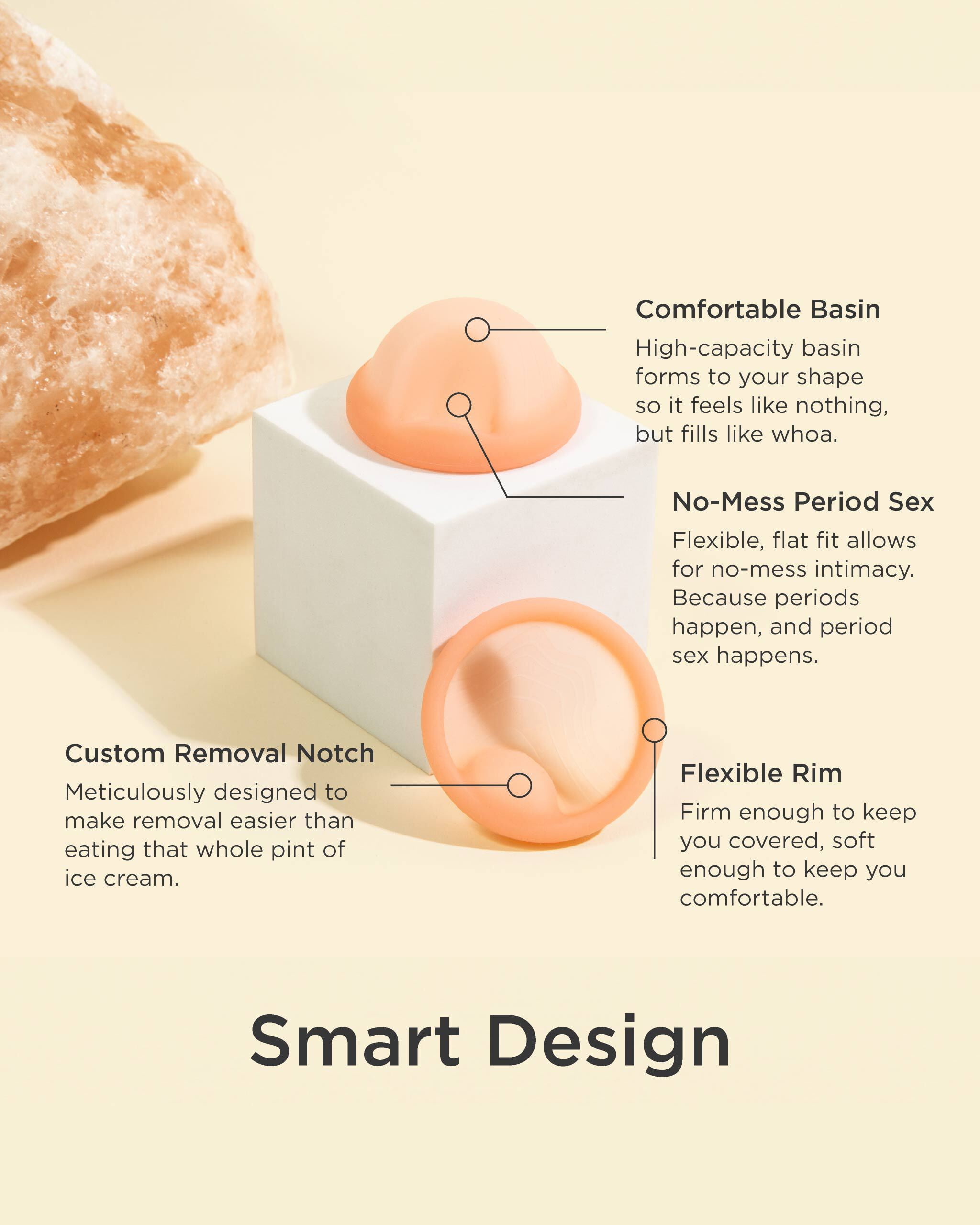 Saalt Menstrual Disc Size Small - Soft, Flexible, Reusable Medical-Grade Silicone - Wear 12 Hours - Removal Notch - Made in USA