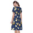 thumbnail image 2 of Bixox Women's Short Sleeve Summer Dress Loose Swing Knee Length Dresses with Pockets-Funny Chicken, 2 of 7