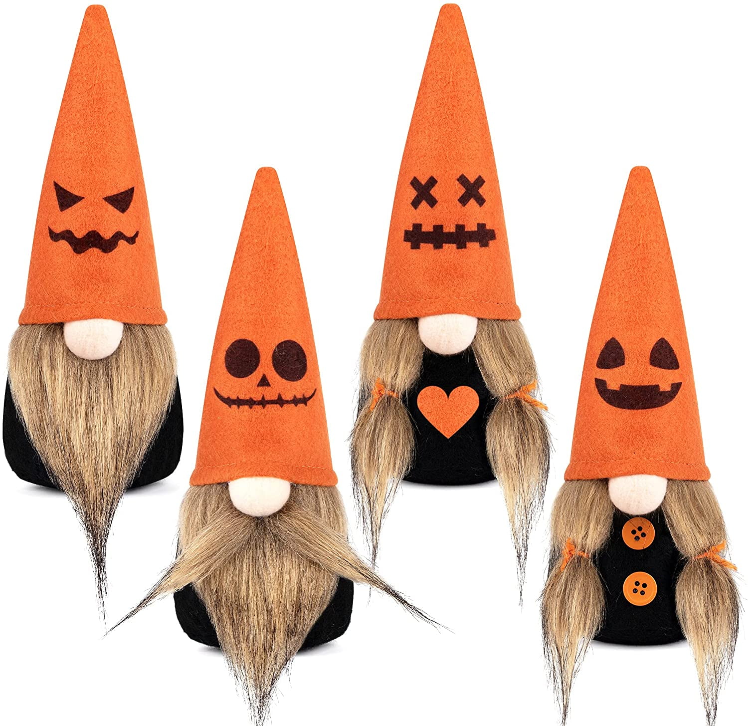 DFantiX Fall Gnomes , 4 Pack Handmade Fall Thanksgiving Gnome Plush Swedish Scandinavian Gnomes