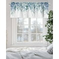 thumbnail image 3 of Blue Green Eucalyptus Kitchen Valances for Windows Rustic Watercolor Leaves Floral Valance Curtains&nbsp; for Kitchen /Living Room/Bedroom/ Bathroom Decor, 42"x12 " ,Rod Pocket 1 Panel,, 3 of 7