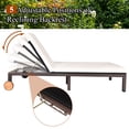 thumbnail image 3 of Patiojoy 2-Person Patio Rattan Recliner Chair Chaise Lounge Daybed with Wheels & Cushion White, 3 of 7