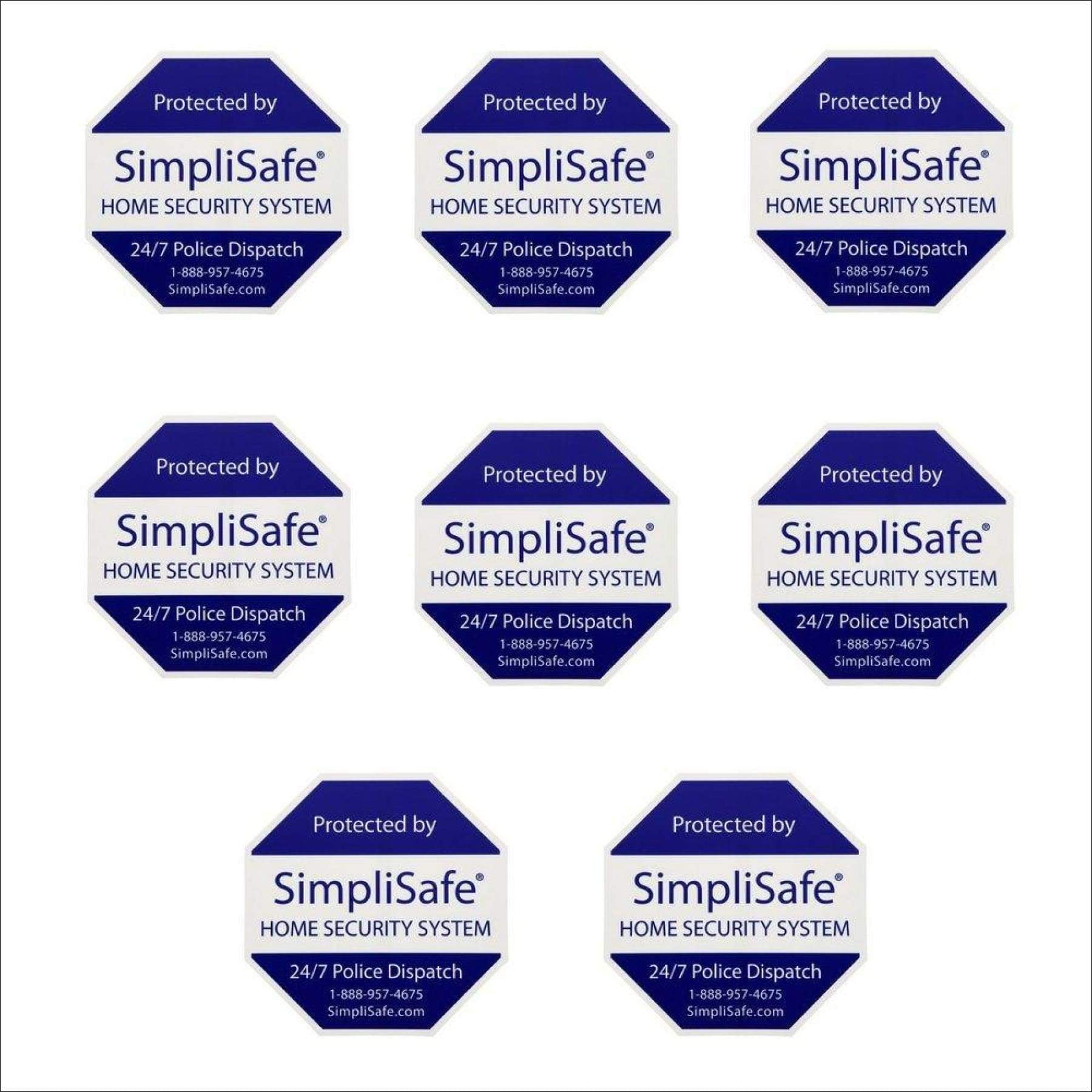 2 SimpliSafe Yard Signs with 6 Decals Stickers Home Security Alarm 