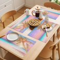 thumbnail image 5 of Coastal Placemats Set of 12 Seaside Palm Tree Summer Beach Purple Blue Place Mats Indoor Wipeable Table Mats Washable Cloth Dining Table Placemats for Kitchen Holiday Party Home Decor 13x19 Inch, 5 of 9