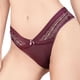 thumbnail image 3 of Bragas ahuecadas Tangas de mujer Bragas ahuecadas T Back Bragas de cintura baja Tanga de encaje cómoda con lazo Jujube Red L ANGGREK Otros, 3 of 6