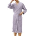 thumbnail image 2 of Kureaily Men's Robes Cloth Bathrobe Soft Kimono Bath Robe Spa For Men Long Loungewear With Pockets T-Shir t Pajama, 2 of 5