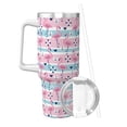 thumbnail image 2 of KLL Striped Flamingo Print 40oz Stainless Steel Insulated Car Cup Coffee Mug with Spillproof Lid - Keep Your Drink Hot or Cold on the Go, 2 of 8