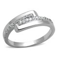 thumbnail image 1 of Alamode 3W835-8 Women Rhodium Brass Ring with AAA Grade CZ in Clear - Size 8, 1 of 1
