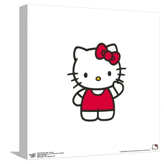 Gallery Pops Hello Kitty - Waving Canvas Wall Art, Unframed Version, 12" x 12"