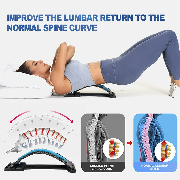 Back Stretching Device, Lumbar Back Pain Relief Device,Back Stretcher Massager ,Multi-Level Lumbar Support Stretcher Spinal, Lower and Upper Muscle