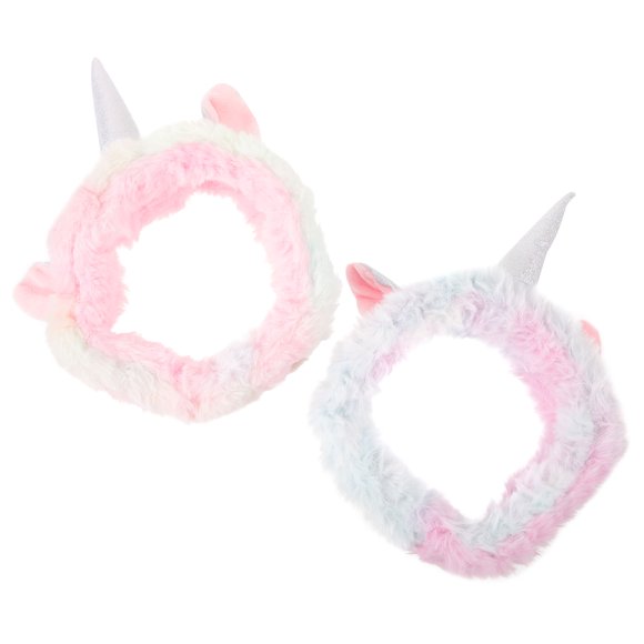 WASHWEPE 2Ud Vinchas Unicornio Decorativas Multicolor Para Lavado De Maquillaje Y Uso En Spa