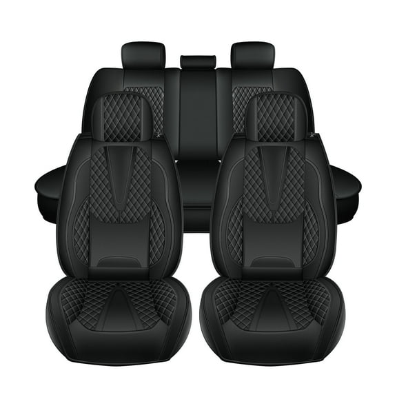 HQBQBUG Car Seat Covers Full Set Fit for Mazda CX-5/CX5 2013-2025 Breathable Waterproof Car Seat Covers 5 Seats Leather Front and Back Seat Covers Black,FullSet(5Seat)