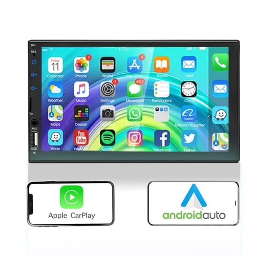 2Din 7 Inch Car Stereo MP5 Radio MirrorLink Screen FM/USB/AUX/TF Multimedia Player Car Audio CARPLAY/Android Auto Touch Screen