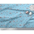 thumbnail image 2 of Soimoi Blue Rayon Fabric Ribbon & Gift Box Party Fabric Prints By Yard 42 Inch Wide, 2 of 3