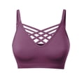 thumbnail image 1 of MixMatchy Women's Front Triple Crisscross Seamless Removable Pad Bralette, 1 of 5