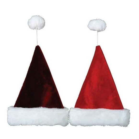 Santas Best 0408010-0AAC 17 Pouces Velours Toucher Chapeau de Père Noël - Rouge - Pack de 12