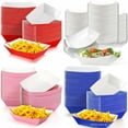thumbnail image 2 of 6-30pcs Solid Color Paper Boat Shaped Food Serving Tray Red Blue Pink White Candy Snack Popcorn Box for Party Supply Baby Shower, 2 of 10