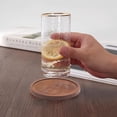 thumbnail image 4 of 5-Piece Set of Natural Wood Beverage Coasters with Storage Holder | Rustic Tabletop Decor for Contemporary Homes, Protective Surface Coverings for Drinks, Perfect for Holiday Gatherings, 4 of 6
