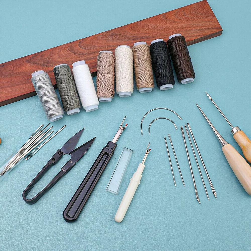 Lacyie 29 Pcs Leather Tools and Supplies, Leather Working Tools, Leather  Stitching Groover, Waxed Thread, Sewing Prong Punch, and Other Leather  Crafting Tools for Leather Sewing enjoyable 