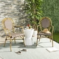 thumbnail image 2 of Safavieh Rosen Outdoor Stacking Arm Chair, Set of 2 - Brown/White, 2 of 10