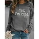 thumbnail image 3 of Mujeres pullover Top redondo Masajeadores de cuello carta impresión manga larga casual fit sudadera para las mujeres otoño gris 3xl, 3 of 5