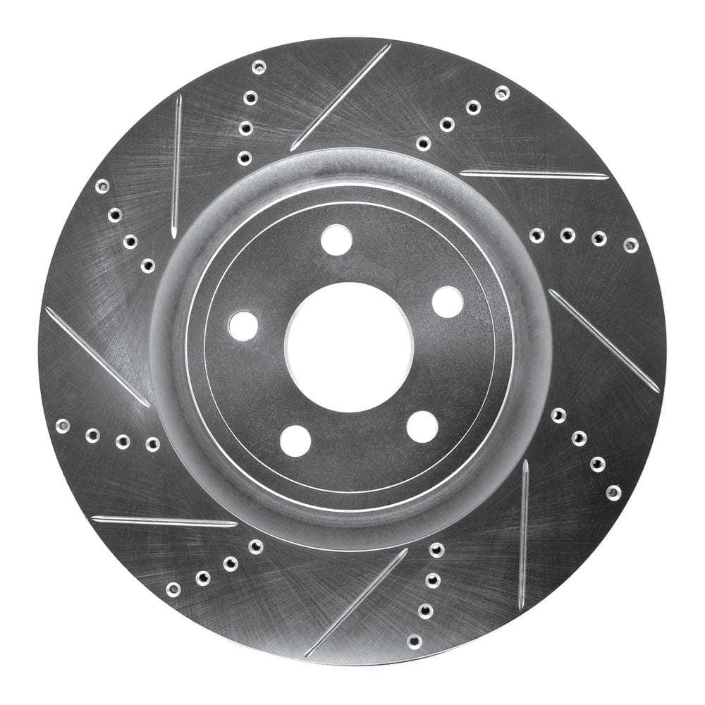 Dynamic Friction Company 631-42009L DFC Brake Rotor - Drilled And Slotted - Silver