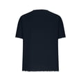 thumbnail image 3 of OGLCCG Men's Cotton Linen T-Shirt Short Sleeves Crew Neck Plain Raw Edge Vacation Tees for Men Casual Summer Beach Tops,S,Navy, 3 of 5