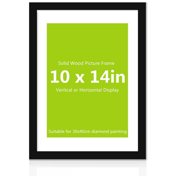 Diamond Painting Wooden Frames, Natural Wood Frames with Plexiglass Compatible with 12x16 in/30x40cm Size Diamond Paintings or Photos - Black