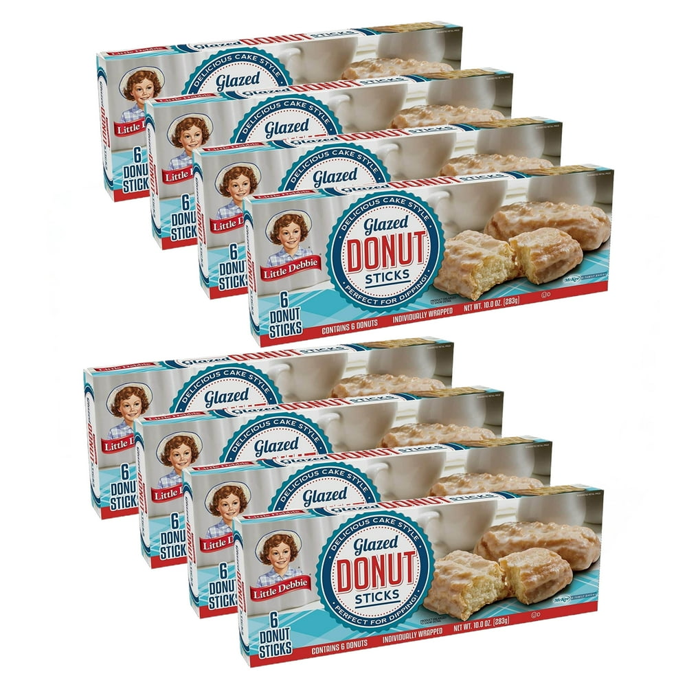 Little Debbie Glazed Donut Sticks, 8 Boxes of 48 Individually Wrapped