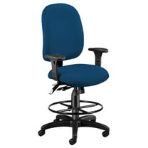 OFM Ergonomic Task Chair with Arms and Drafting Kit, Mid Back, in Navy (125-DK-804)