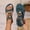 Green, variant on Women Flat Sandals Wide-Fit Boho Braided Sandals Comfort Walking Beach Ankle Elastic Summer Shoes Green 5.5(36)