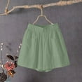 thumbnail image 4 of Brnmxoke Cotton Linen Shorts Women 2024 Summer Casual Loose Fit Plus Size Lounge Shorts Elastic High Waisted Running Shorts Green,M, 4 of 7