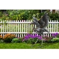 thumbnail image 2 of 26" Tall Outdoor Garden Statue Flamingo with Sturdy Stand in Silver, 2 of 3