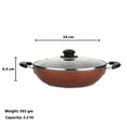 thumbnail image 4 of diollo Non-Stick Aluminum Kadhai with Glass Lid, Gas Stove Compatible Only - 24cm, 2.2 L, Copper, 4 of 4