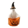 thumbnail image 2 of Cuenco de dulces con forma de calabaza fantasma: decoración de Halloween con un fantasma amigable sosteniendo un cuenco temático para dulces, almacenamiento pequeño o un lindo adorno de mesa., 2 of 7