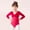 Hot Pink, variant on Toddler Girls Ballet Dance Leotard V Neck Long Sleeve Bodysuit Solid Fitness Onesie