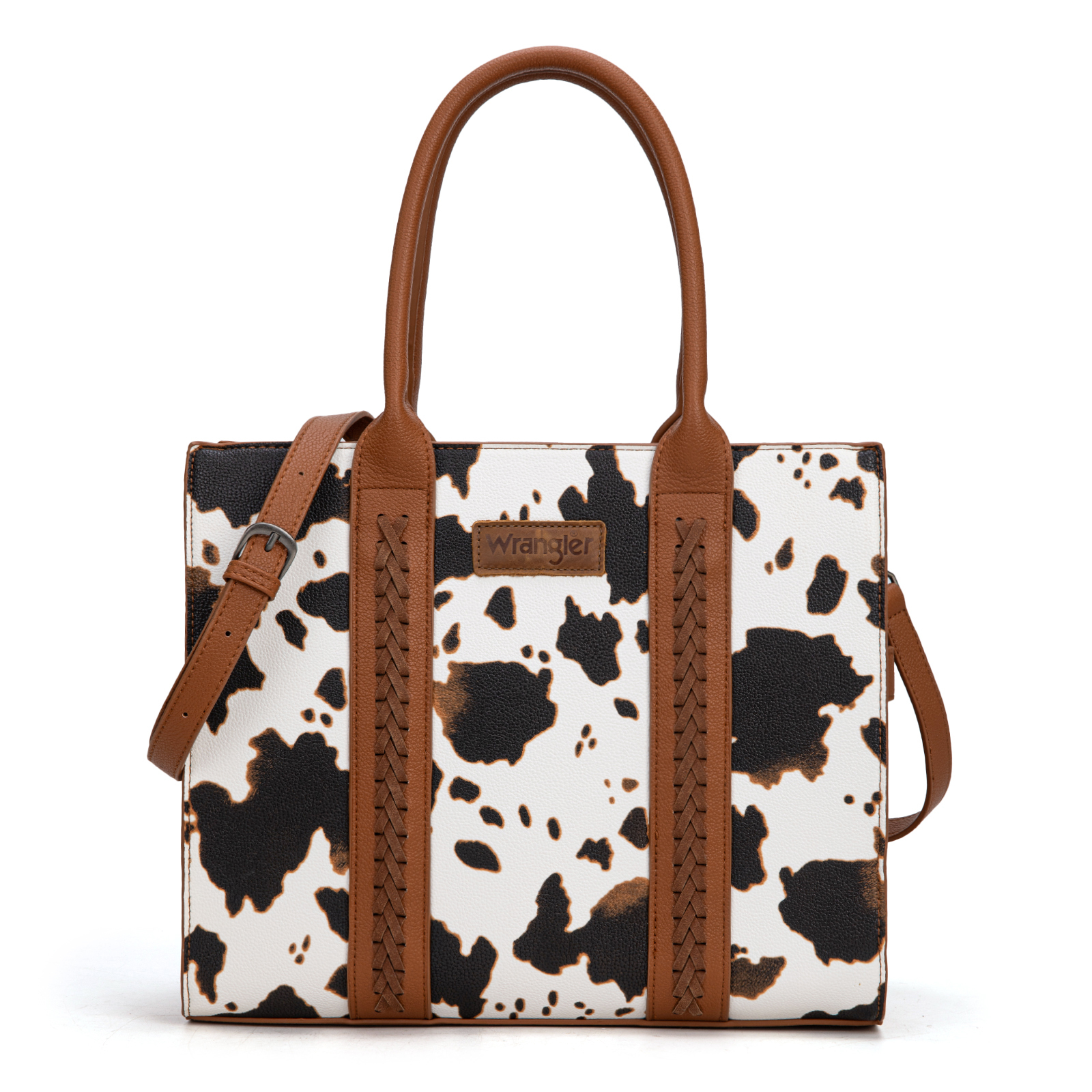 Wrangler Purses for Women Large Work Tote Bags with Strap Vintage Top-Handle Handbags, Cow-Brownk