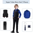 thumbnail image 2 of Boy's 5-Piece Suit, Boys' Formal Suit Set with Vest Pants and Tie, Boys Formal Dresswear Vest Set, Toddler Boy Vest Set, 2 of 4