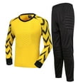 thumbnail image 4 of iiniim Boy's Football Soccer Goalie Outfit Goalkeeper Foam Padded Jersey with Long Pants Goalie Uniform Yellow 11-12, 4 of 5