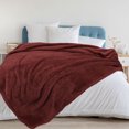 thumbnail image 4 of Fleece Bed Blanket King Size, Soft Warm Teddy Sherpa Blanket, Lightweight Plush Microfiber Fleece Shaggy Throw Blanket for Sofa Couch Bed (90" x 108", Maroon Red) Unique Bargains Manta, 4 of 8